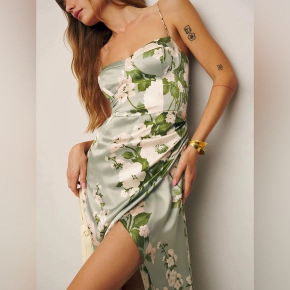 Reformation Marguerite Silk Dress Size 2 - Picture 2 of 7